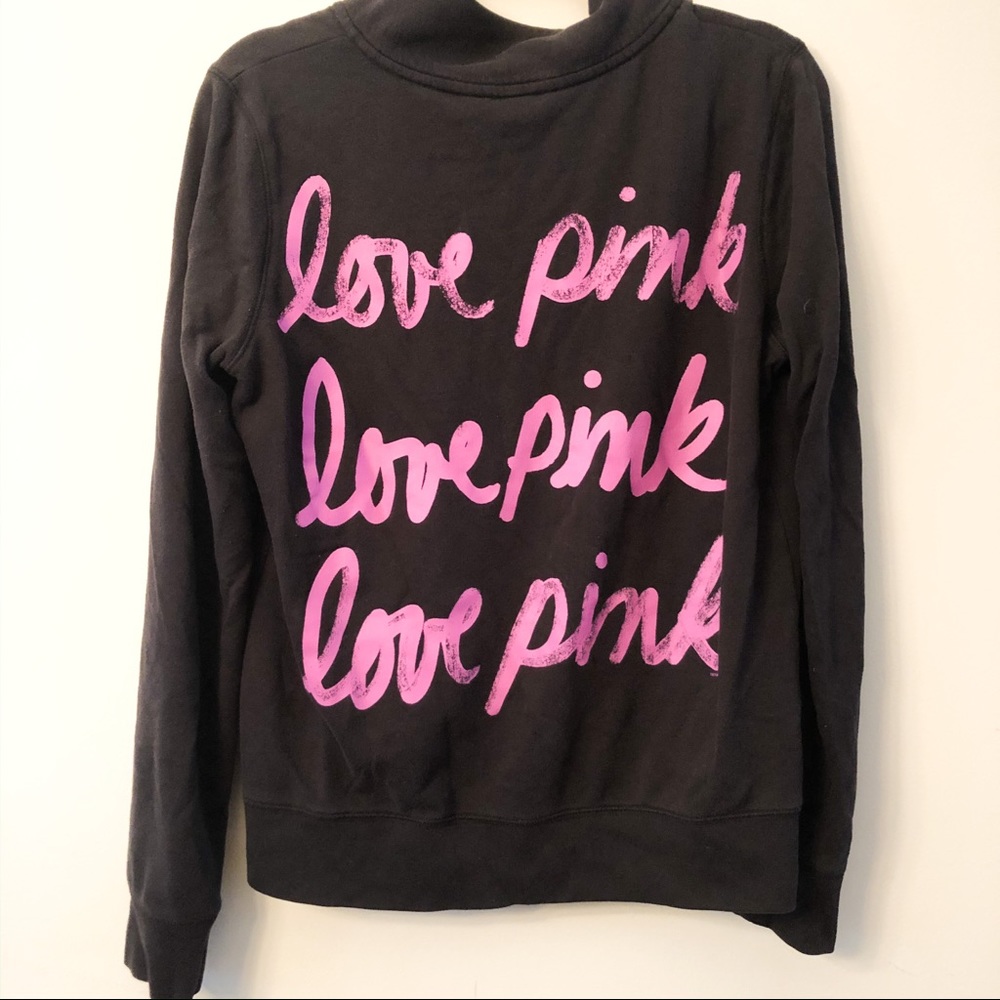 PINK Black Everyday Lounge Quarter Zip Size M